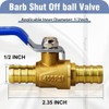 Horiznext pex valves 1/2 inch, brass full port pex shut