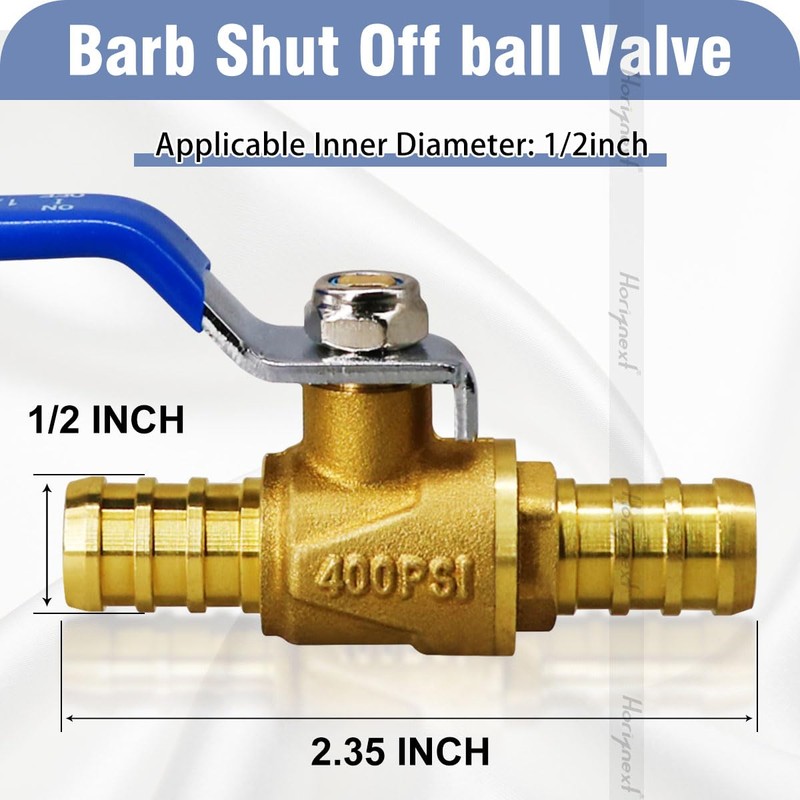 Horiznext pex valves 1/2 inch, brass full port pex shut