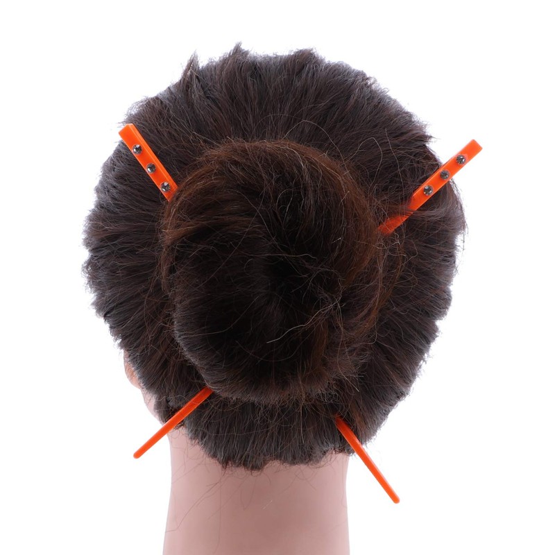 Set of 2 Hair Sticks with 3 Diamonds Chopsticks -
