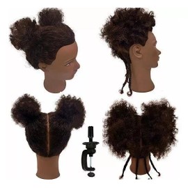 N2 Maniqui Cabeza Cabello Natural Marrón 20 Cm N2