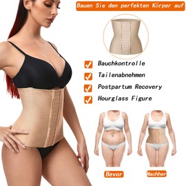 SURE YOU LIKE Waist Trainer Women's Cincher Corset Invisible Body Shaper Breathable Tummy Control Corset Figure Shaping Waist Trainer, Beige strong compress