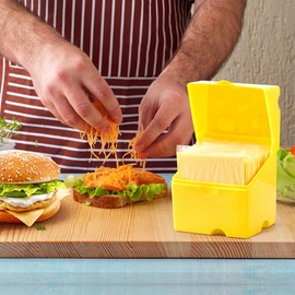 Alipis Sliced ​​cheese Container for Fridge, Plastic Butter Block Sliced ​​cheese Container Box with Flip Cover, Cheese Holder for Refrigerator Kitchen Sealed Food