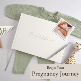 Pregnancy Journal and Planner Gift - Luxury Pregnancy Book for Expecting New Mums - Includes Calendar, Scrapbook, Checklist, Organizer and Memory Book (Silver)
