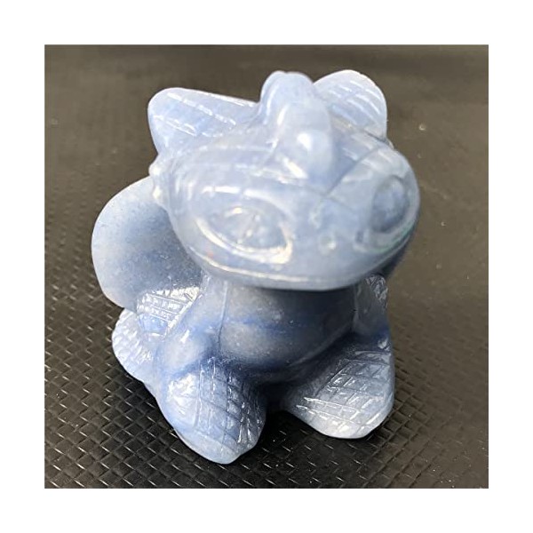Anlingem Healing Crystal Stone Human Reiki Skull Figurine Statue Sculptures Labradorite Fly Dragon Crystal (Blue Aventurine) AL-Bats
