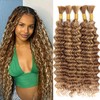Human Braiding Hair 5 Bundles 18 Inch Deep Wave Bulk