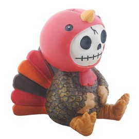 SUMMIT COLLECTION Furrybones Pumpkin Signature Skeleton in Turkey Costume