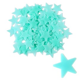 Fluorescent Wall Tattoos, 100 Pieces, Luminous Stars Glow, Dark, 3D Star Stickers, Decoration, Star Wall Stickers, Room, Bedroom, Ceiling Decals, Switch Stickers (Blue)