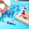 5 Pcs Fine Purple Beadable Pens, Glitter Cool Ballpoint Pens,