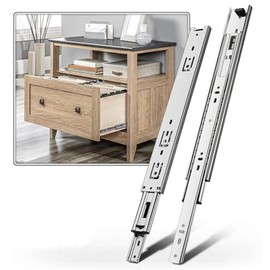 1 Pair of Drawer Runners Full Extension 202 mm Silver 45 kg Load Capacity Ball Bearing Heavy Duty Side Mounting