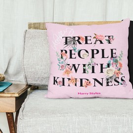 Cushion Cover Harry treat people with kindness Decorative Throw Pillow Cover Sofa Car Square Pillowcase with Invisible Zipper for Home Bed Decor 45 x 45cm