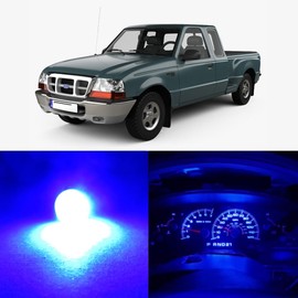 WLJH High Bright Blue Awesome Looking Instrument Panel Cluster Gauge Lamp Full Led Light Bulb Package Kits for Ford Ranger 1995-2003,Pack of 25