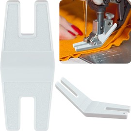 Hotop 2 Pieces Bulky Seam Aid Sewing Machine Presser Foot Tool Plastic Straight Stitch Foot White Seam Guide Sewing Accessories for Embroidery Sewing Crafts Machine