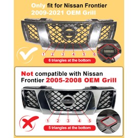 OKLSG LED Front Grill Lights for Nissan Frontier 2009-2021 Raptor Lights fit S SV Prox PRO4X SL OEM Grille Accessories (White)