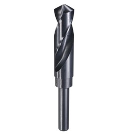 HARFINGTON 7/8" Drill Bit 1/2" Reduced Shank 3-Flat 4241 High Speed Steel Nitriding Black 118° for Soft Materials Wood Plastic Iron Copper Aluminum