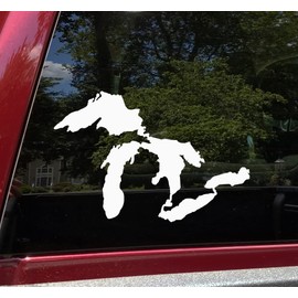 Minglewood Trading Cobalt - Great Lakes Vinyl Sticker - Lake Michigan Superior Ontario Huron Erie - Die Cut Decal - 15w x 10h inches