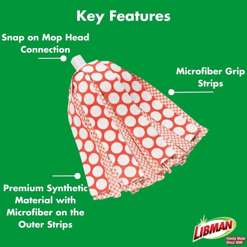 Libman Wonder Mop Head Replacement | Absorbent Microfiber | Self
