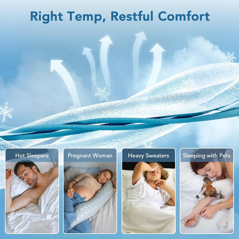 Revolutionary Cooling Comforter, King/Cal King Size, Ultra-Soft Cool Blanket for
