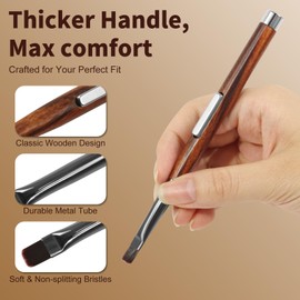 Ruetail 3 in 1 Nail Art Brush with Magnet,Dual-Ended Nail Art Brush,Cat Eye Magnet & Polish Brushes for Nail Art,Flat Brush for Nails Design Essential Supplies