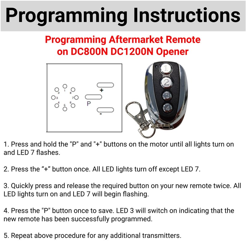 QSDIYRF Garage Remote Compatible with Doorworks Roller Door DC800N DC1200N