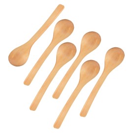 Unbranded 6 * Small Wooden Spoon Kitchen Cooking Condiment Utensil Spoon Coffee Teaspoon
