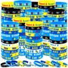144PCS Autism Awareness Silicone Bracelets Bulk Colorful Puzzle Wristbands for
