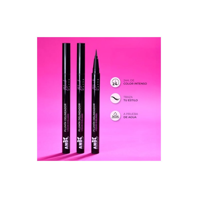 Kit Plumin Delineador Líquido Negro Mate And Cosmetics 2pzs