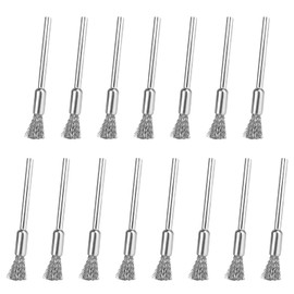 15Pcs Steel Brush Set 3mm Mini Steel Wire Brush Mini Wire Brush Polishing Cleaning Rotary Tools for Dremel Rotary Tool (5cm Length)