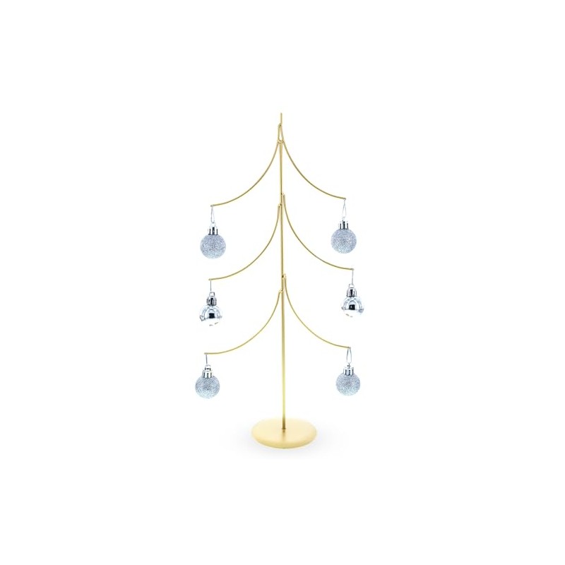 BestPysanky 6-Arm Tiered Tree Gold Metal Ornament Display Stand 14