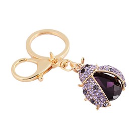 MAFELOE Keychain Bag Car Handbag Key Pendant, Keychain Decoration Key Ring Pendant, Fashion Jewelry Accessories Ornament - Ladybug Shape-Purple