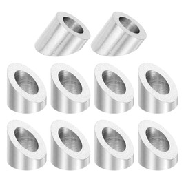 uxcell 10 Pcs 3/8" 37 Degree Angle Beveled Washer, T316 Stainless Steel Angled Washer for Cable Railing Stair Ends Wood Metal Posts, Silver