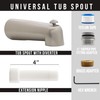 Westbrass E507DUS-07 Universal Fit 7" Diverter Tub Spout, Zinc, Satin