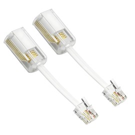 ANYTOP Telephone Cord Detangler, RJ9 Extended Swivel Phone Cord Detangler, Cord Twist-Proof Modular Cable, Phone Cord, Anti-Tangle Telephone Cable, 360 Degree Rotating Landline Phone Swivel Cord,