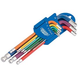 Draper 66132 Metric Coloured Hexagon and Ball End 9 Keys Set