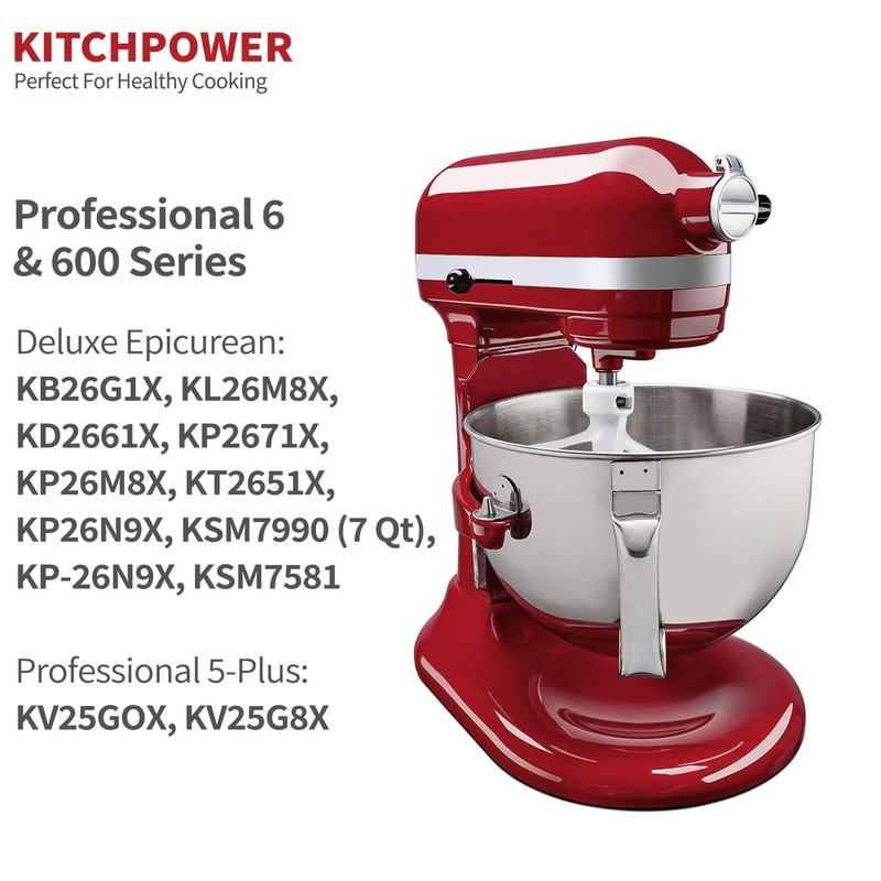 KITCHPOWER 6 Quart Flex Edge Beater for KitchenAid Bowl-Lift Stand
