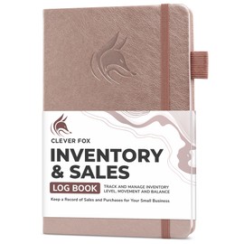 Clever Fox Inventory & Sales Log Book for Small Business – Inventory Ledger Book, Inventory Notebook, Order Tracker Book for Purchases, Sales & Reorders – Undated, Hardcover, A5, Rose Gold