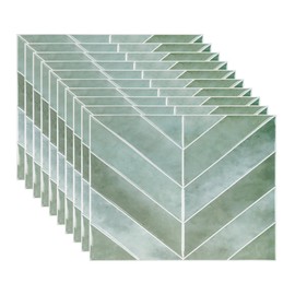 Tile Stickers, Pack of 10 Peel and Stick Stickers for Tiles, 11.41 x 9.01 Inches, 3D Waterproof Ceramic Tiles, Metro Tiles, Back Wall Tiles for Kitchen, Bathroom, Wall Decoration, Tile Film, Kitchen
