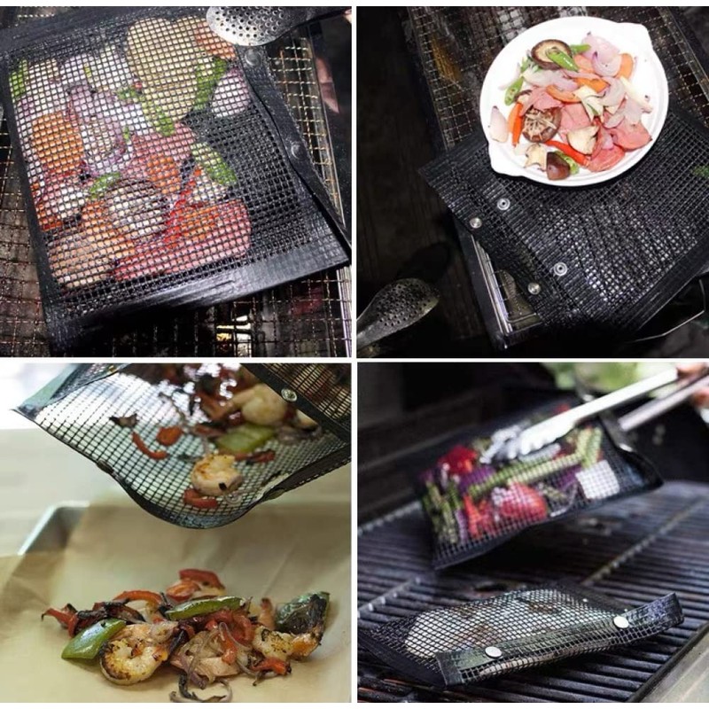 AIMALL Non-Stick BBQ Grilling Bags,BBQ Grilling Mesh Reusable PTFE Mesh