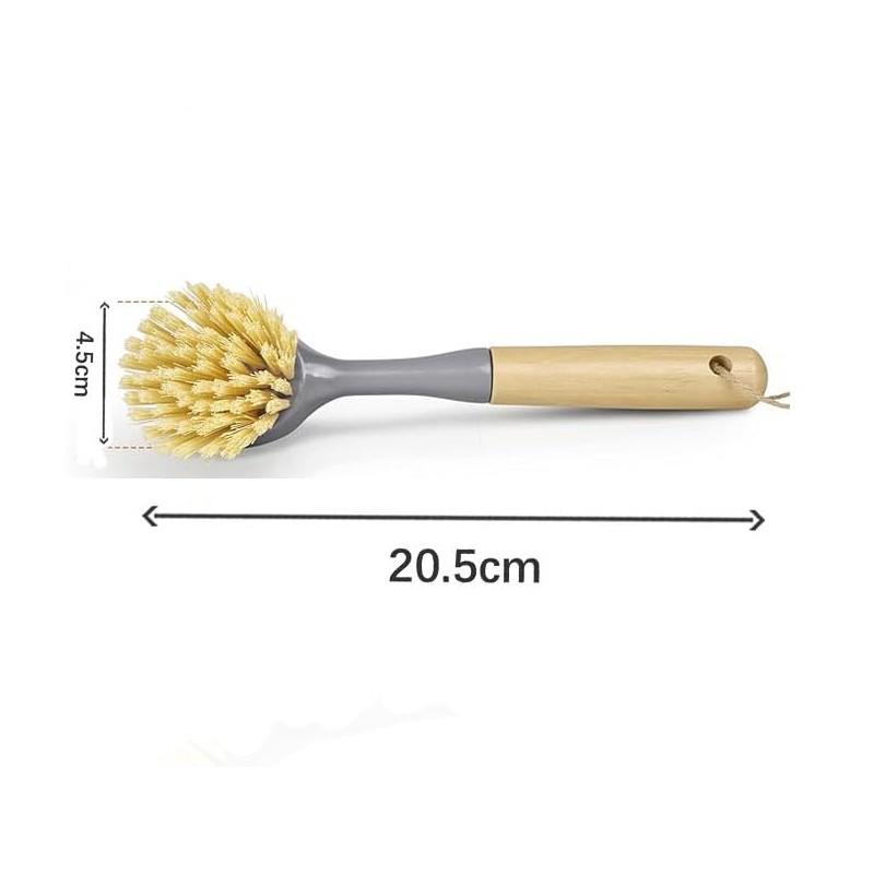 SOVYOULIVE 2 Pack Kitchen Dish Brushes with Bamboo Handle and