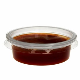 Sabco - 100pcs 2oz Clear Round Plastic Takeaway Sauce Pots With Lids - Deli Pots For Dip Ketchup Chutney - Containers For Slime Wax Melts