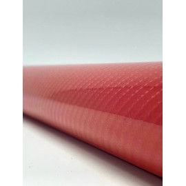RockRose Epoxy High Gloss 5D Red Carbon Fiber Vinyl Wrap, Anti-Wrinkle, Air Release Automotive Bubble Wrap, Self Adhesive Car Vinyl Sticker DIY Decals 2FT x 5FT