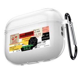 AirPods Pro 2 Case, 2023/2022 Models, Stylish, Cute, Korean, Funny Stickers, Label Type, Logo, Funny, Clear, Popular, Stylish, Cute, TPU Airpods Pro, 2nd Generation Case, Includes Carabiner, Lost