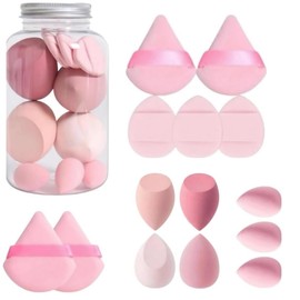 14 pcs Makeup Sponge & Powder Puff Set/Bulk | Professional Beauty Blender Collection for Liquid, Cream, Foundation, and Powder