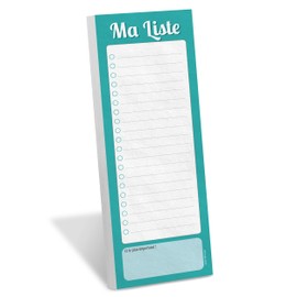 MA LIST Magnetic Notepad for the whole family to put on your fridge and don't forget anything - for shopping lists / Todo list / Pense beast - for the fridge - Made in France (Viridian)