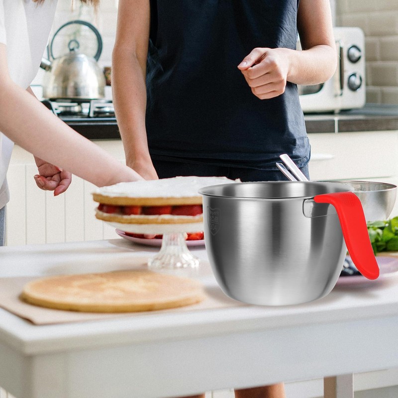 TOPBATHY Stainless Steel Mixing Bowls with Handle Mixing Batter Bowl