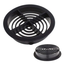 5 x Grey Plastic Soffit Vents 70mm Circular Push Fit Eaves Disc Roof Vent Air Grille