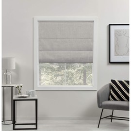 Exclusive Home Acadia 100% Blackout Polyester Roman Shade, 23"x64", Silver