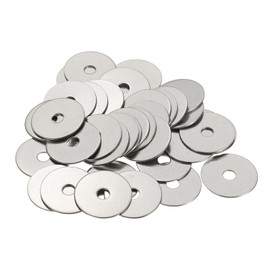 YELARXI Flat Washers, 304 Stainless Steel Hardware Assorted Washer, 30 x 6 x 1.2 mm Fit for Bolts Screws Industrial Use (50 Pack, Silver)