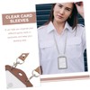 CAXUSD 2pcs Vertical Id Card Holder Clear Sleeve Anti-Scratch Working