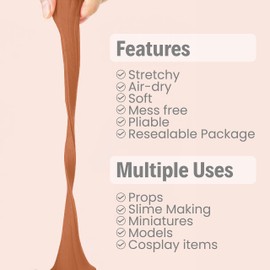 BOHS Chocolate Brown Modeling Foam Clay - 500g, No Cracks,No Stains,Soft, Air Dry -for Flower Mirror,Cosplay,Fake Bake, Slime Supplies - 1.1 Lbs