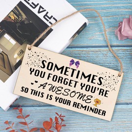 Womens Birthday Gifts for Her Thank You Gifts Unusual Gifts You Are Awesome Wooden Hanging Friendship Plaque Funny Gift for Best Friends Colleagues Sentimental Inspirational Gift for Cheer up Women